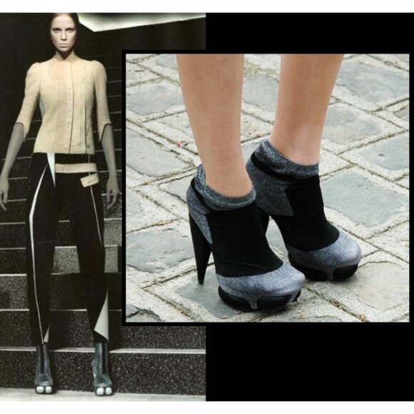 BALENCIAGA BOOTS BOOTIES SOCK COVERED SHOES PLATFORM HIGH HEEL sz 38 US 7.5 - Picture 1 of 14